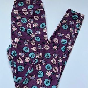 BNWT LULAROE purple woodland creatures OS leggings